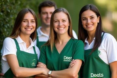 Deets team smiling in matching uniforms