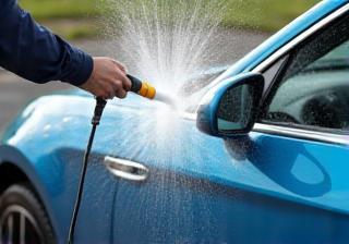 Washing car with minimal water