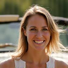 Julia with her convertible